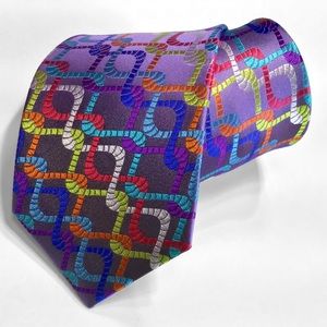 New Purple Geometric Multi-color Lawrence Ivey Tie